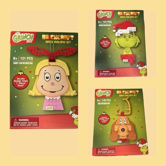 The Grinch, Max, Cindy Lou Brickcraft Brick Building Sets  3 SETS - Picture 1 of 7